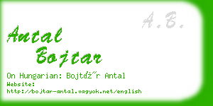 antal bojtar business card